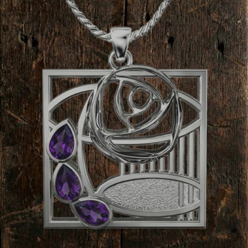 Sterling silver Charles Rennie Mackintosh necklace “Clyde” 107AM