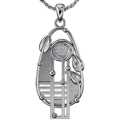 Charles Rennie Mackintosh pendant Floral. Sterling silver. Cairn 221