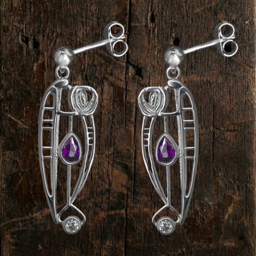 Silver Charles Rennie Mackintosh earrings "Catherine" 321