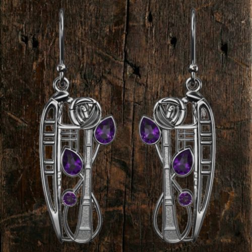 Sterling silver Charles Rennie Mackintosh earrings "Nairn" 387