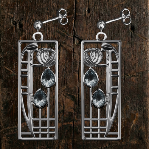 Silver Charles Rennie Mackintosh earrings "Lover" 393