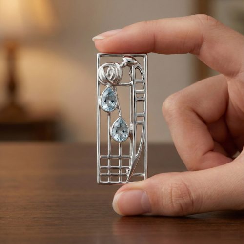 Sterling silver Charles Rennie Mackintosh brooch “Lover” 394