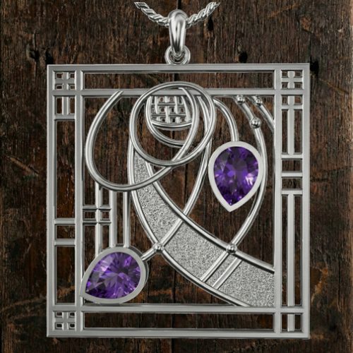 Sterling silver Charles Rennie Mackintosh necklace “Chapter” 396AM