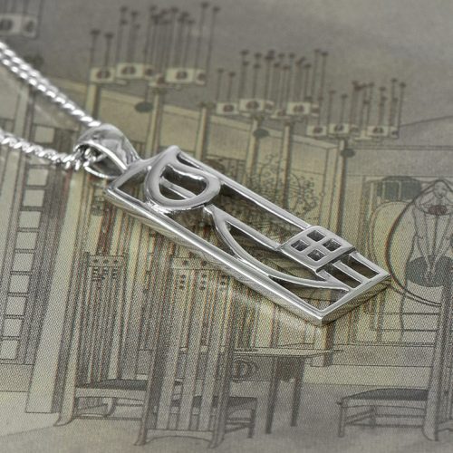 Charles Rennie Mackintosh Necklace "Cranston". Sterling Silver. Tarnish Resistant. Cairn 522
