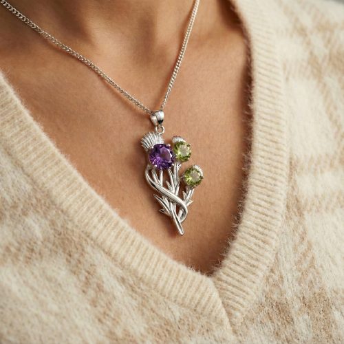 "Croy" necklace amethyst & peridots