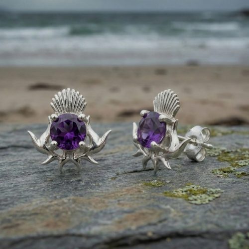 Sterling silverScottish thistle earrings “Emblem” 5705