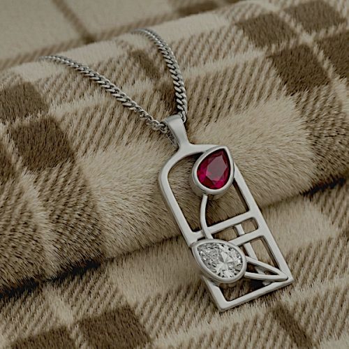 584 Silver Mackintosh necklace Valentine