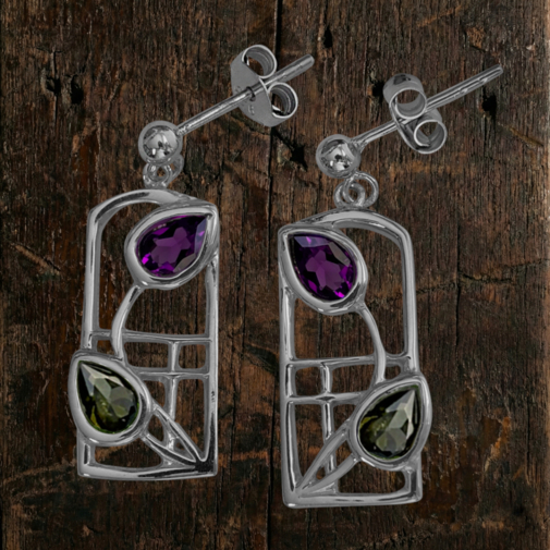 Silver Charles Rennie Mackintosh earringds "Dern" 599