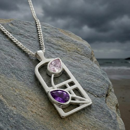 Sterling silver Charles Rennie Mackintosh necklace “Petals” 602