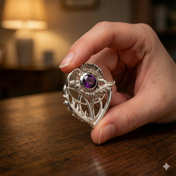 Sterling silverScottish thistle brooch “Sabie" 6103