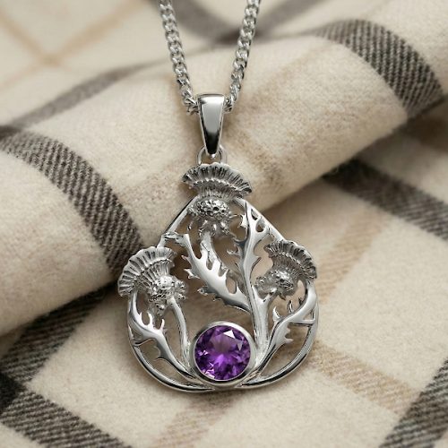 Sterling silver Scottish thistle necklace “Baird” 6120