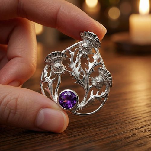 Sterling silverScottish thistle brooch “Baird” 6122