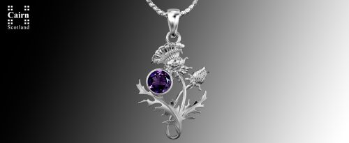 Sterling silver Scottish thistle necklace “Ross” 6140