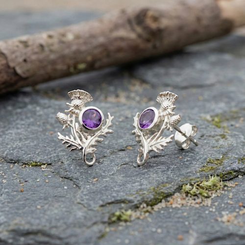 Sterling silverScottish thistle earrings “Ross" 6141