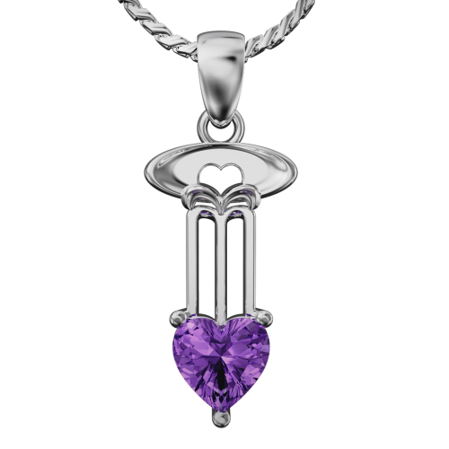 Charles Rennie Mackintosh pendant Dunure. Sterling silver. Amethyst. Cairn CG 860