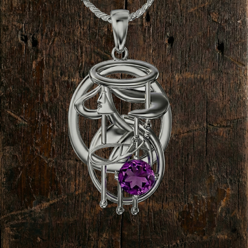 Sterling silver Charles Rennie Mackintosh necklace “Wassail” 870
