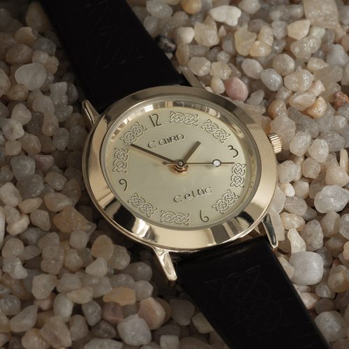 Gold Plated Ladies Celtic Watch By Cairn With Champagne Dial CC13G