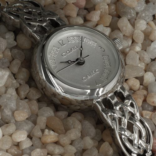 Ladies Half Bangle Celtic Watch By Cairn With Silver Dial CC45C