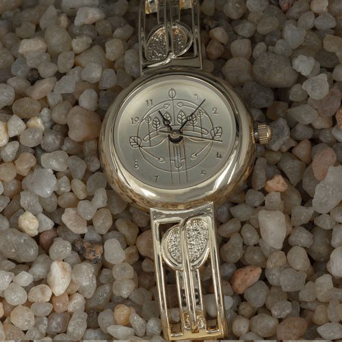 Charles Rennie Mackintosh Gold Plated Ladies Half Bangle Watch Cairn M92G