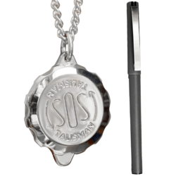 Stainless Steel SOS Talisman Necklace & Pen Set ST27PEN 739601844446